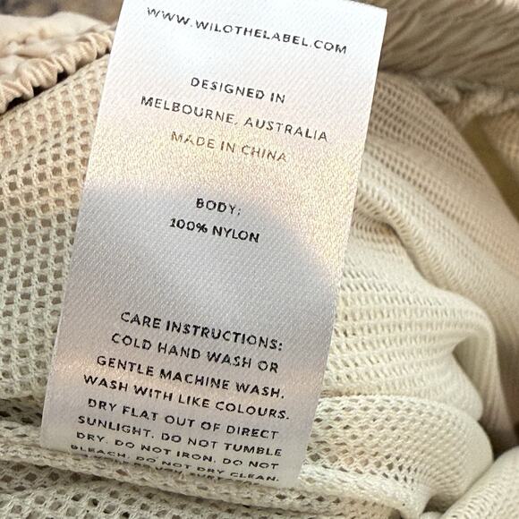 WILO The Label Parachute Track Pants Womens Small Beige Drawcord Waist Joggers‎ - Picture 9 of 9